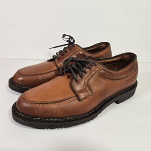 Mens 7 D Allen Edmonds Wilbert Derby Brown Leather Apron Toe Dress Shoes USA